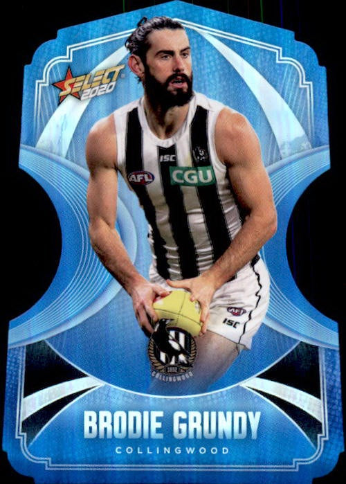 Brodie Grundy, Ice Blue Diecuts, 2020 Select AFL Footy Stars