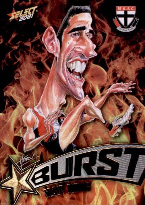 Max King, Fire Starburst, 2021 Select AFL Footy Stars