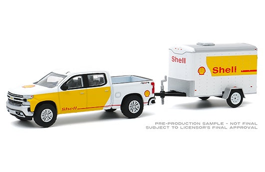 2019 Chevrolet Silverado & Small Cargo Trailer, Hitch & Tow, 1:64 Diecast Vehicle