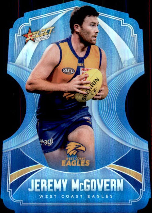 Jeremy McGovern, Ice Blue Diecuts, 2020 Select AFL Footy Stars