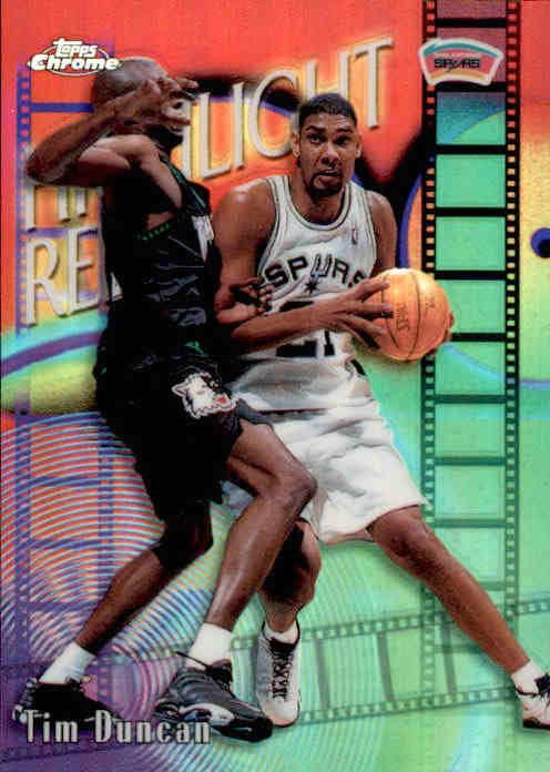 Tim Duncan, Highlight Reel Refractor, 1999-00 Topps Chrome Basketball NBA