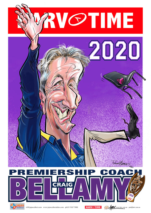 Craig Bellamy, 2020 Premiership Coach, Harv Time Poster