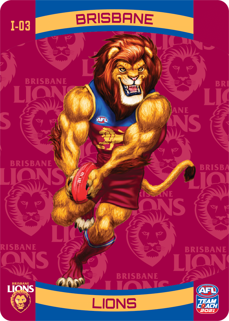 Brisbane Lions Mascot, 3D Icons, 2021 Teamcoach AFL