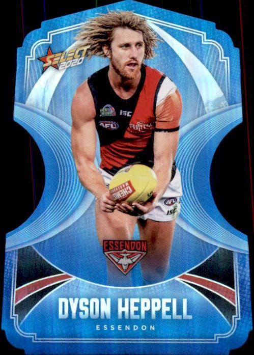 Dyson Heppell, Ice Blue Diecuts, 2020 Select AFL Footy Stars