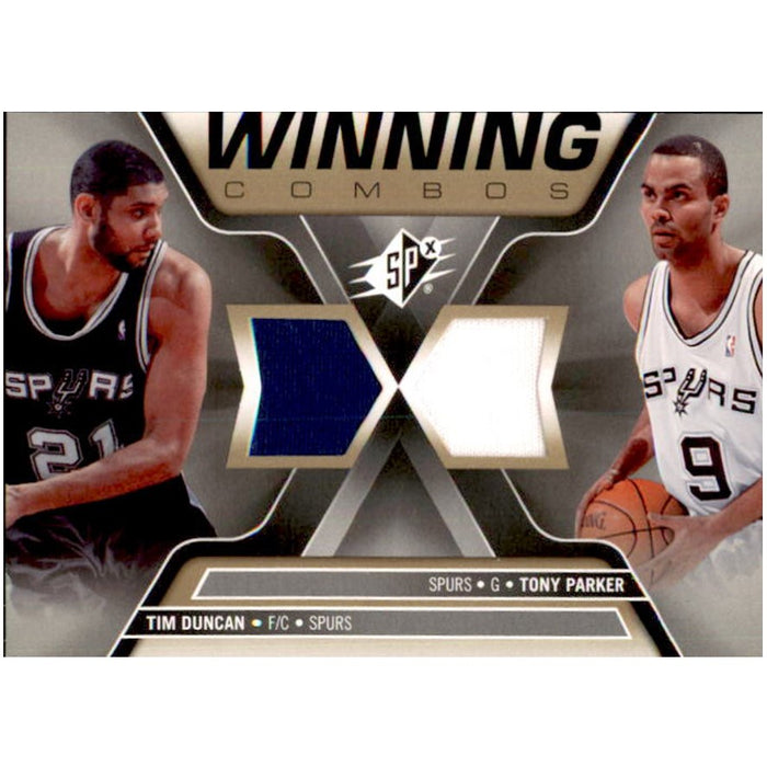 Tim Duncan, Tony Parker, Winning Combos Game Used, 2006-07 UD SPx Basketball NBA