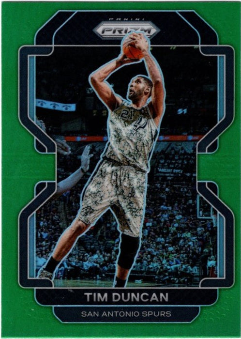 Tim Duncan, Green Prizm, 2021-22 Panini Prizm Basketball NBA