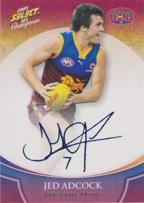 Jed Adcock, Blue Foil Signature, 2008 Select AFL Champions