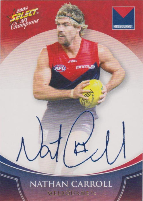 Nathan Carroll, Blue Foil Signature, 2008 Select AFL Champions