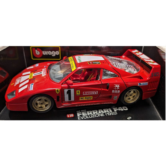 Burago Ferrari F40 (1987) ( 1:18 scale model car on an a…