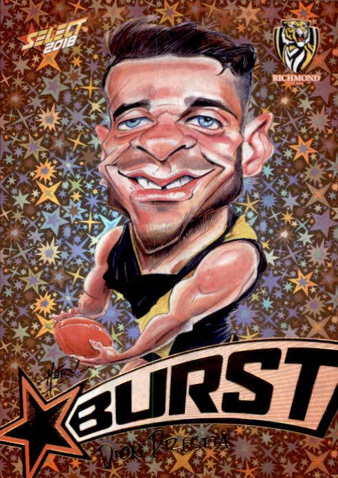 Dion Prestia, Starburst Orange Caricatures, 2018 Select AFL Footy Stars