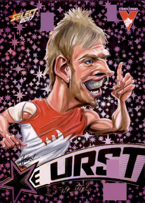 Kieren Jack, Purple Starburst Caricatures, 2017 Select AFL Stars