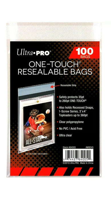 ULTRA PRO ONE-TOUCH Resealable Bag (100 per pack)