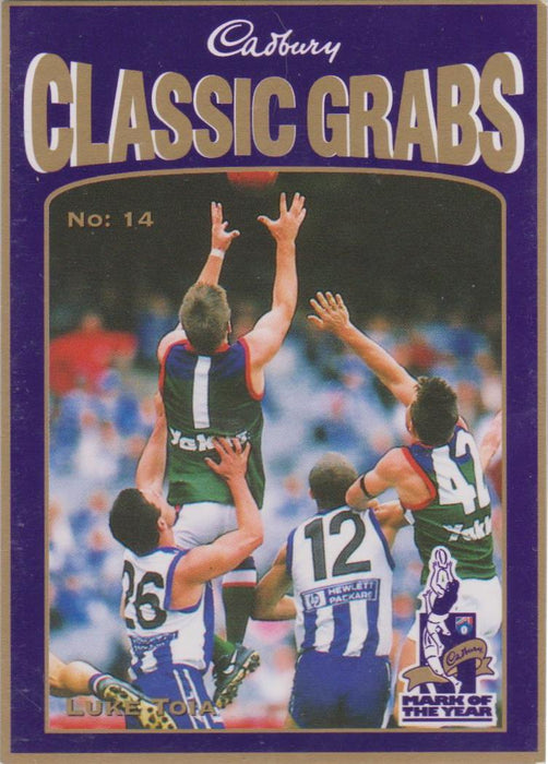 Luke Toia, Cadbury Classic Grabs, 1998 Select AFL