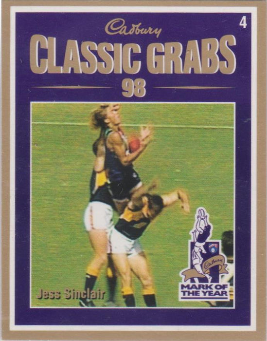 Jess Sinclair, Cadbury Classic Grabs, 1999 Select AFL