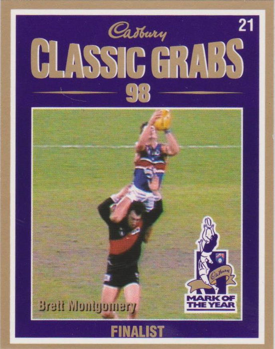 Brett Montgomery, Cadbury Classic Grabs, 1999 Select AFL