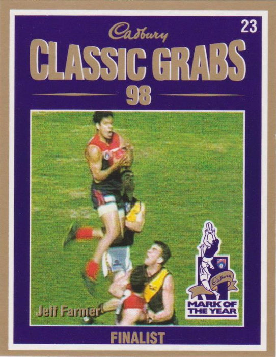 Jeff Farmer, Cadbury Classic Grabs, 1999 Select AFL