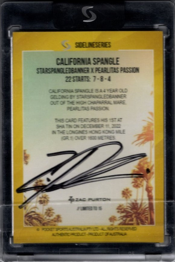 California Spangle Hong Kong Mile Winner 2022, Zac Purton, Signature Black Edition, Sideline Series