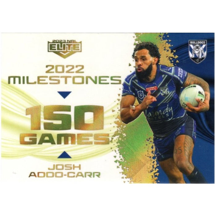 Josh Addo-Carr, Milestones Case Card, 2023 TLA Elite NRL Rugby League
