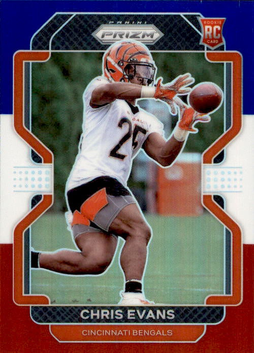 Chris Evans, RC, Red White Blue Prizm, 2021 Panini Prizm Football NFL