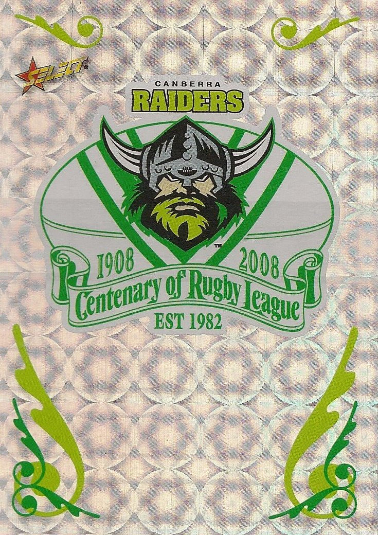 Canberra Raiders, Club Logo, 2008 Select NRL Centenary of Rugby League