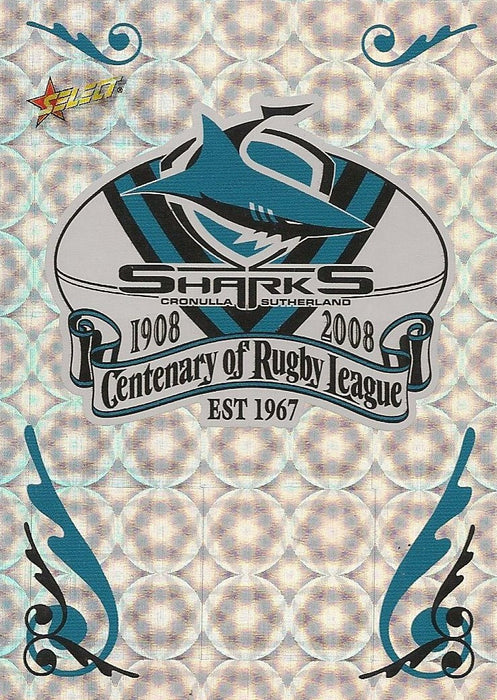 Cronulla Sharks, Club Logo, 2008 Select NRL Centenary of Rugby League