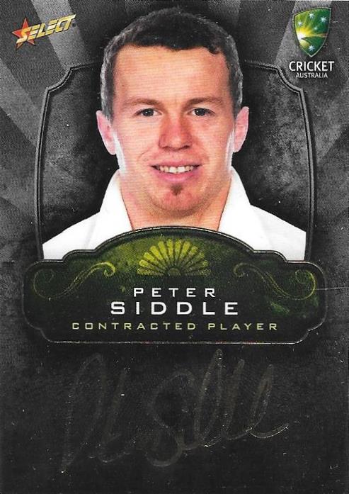 Peter Siddle, Contracted Player Gold Foil Signature, 2009-10 Select Cricket