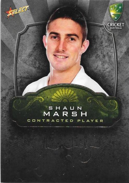 Shaun Marsh, Contracted Player Gold Foil Signature, 2009-10 Select Cricket