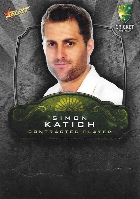 Simon Katich, Contracted Player Gold Foil Signature, 2009-10 Select Cricket