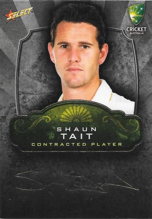Shaun Tait, Contracted Player Gold Foil Signature, 2009-10 Select Cricket