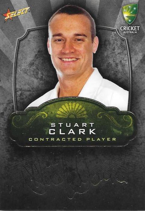 Stuart Clark, Contracted Player Gold Foil Signature, 2009-10 Select Cricket