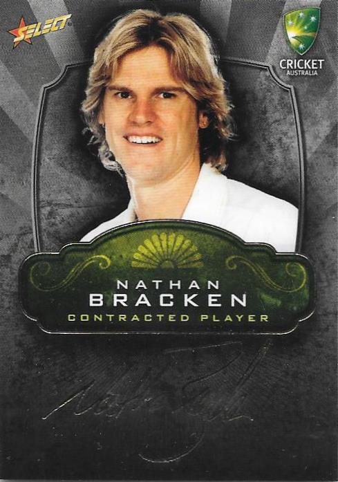 Nathan Bracken, Contracted Player Gold Foil Signature, 2009-10 Select Cricket
