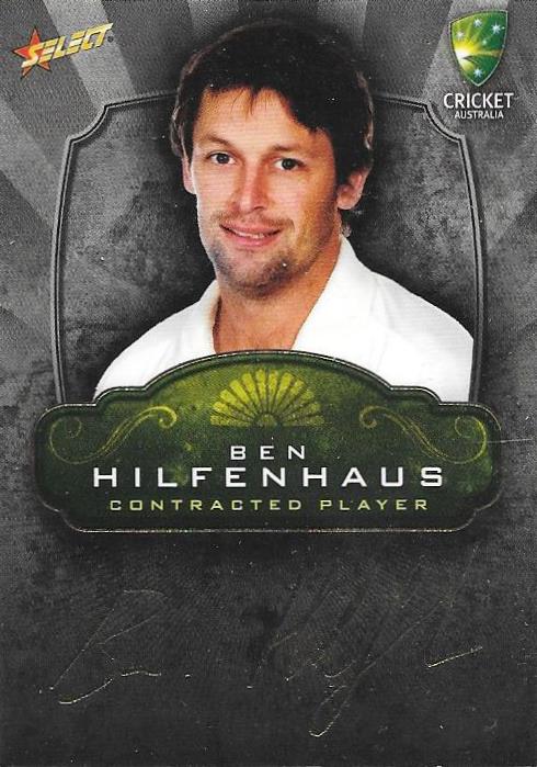 Ben Hilfenhaus, Contracted Player Gold Foil Signature, 2009-10 Select Cricket