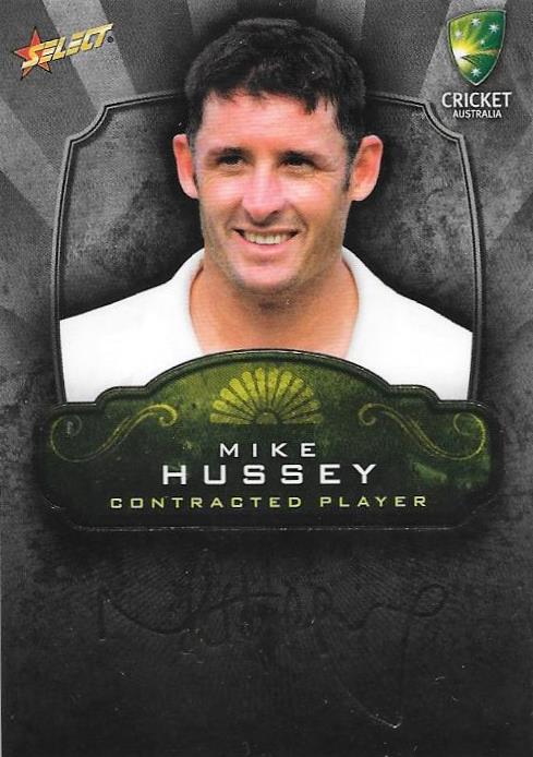 Mike Hussey, Contracted Player Gold Foil Signature, 2009-10 Select Cricket