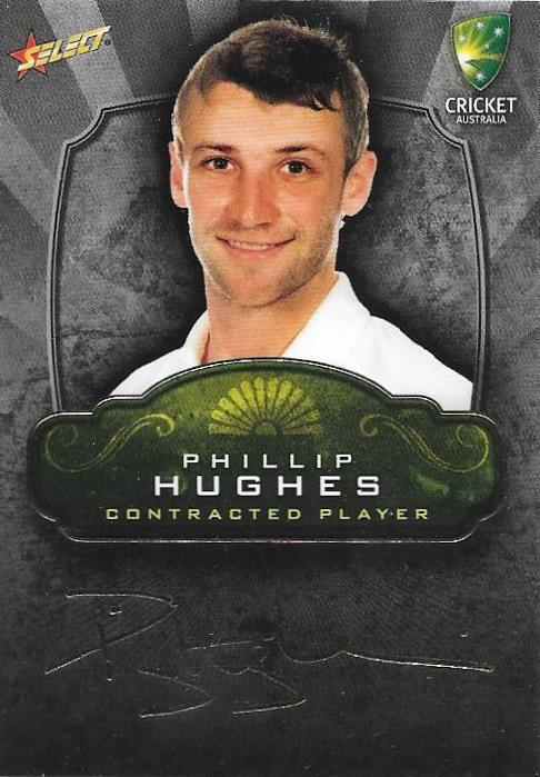 Phillip Hughes, Contracted Player Gold Foil Signature, 2009-10 Select Cricket