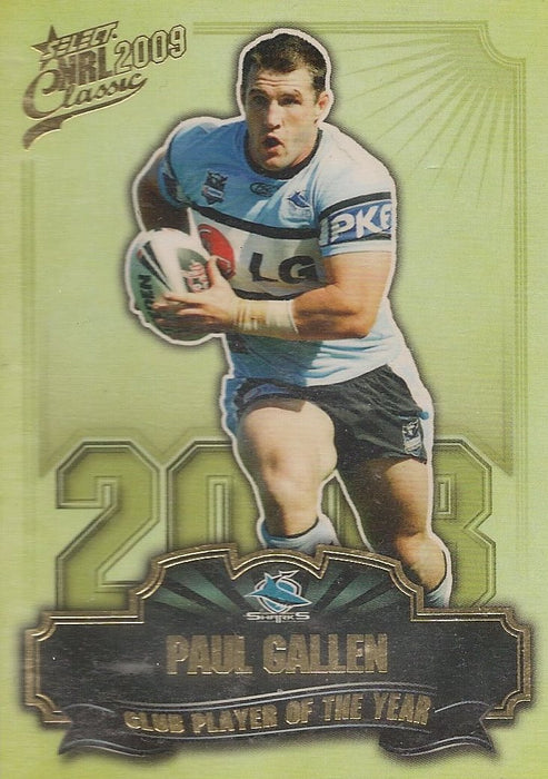 Paul Gallen, Club Player of the Year, 2009 Select NRL Classic