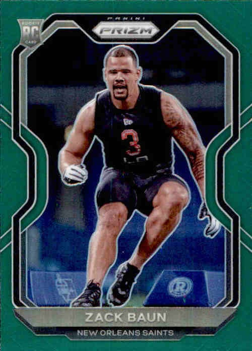 Jack Baun, RC, Green Prizm, 2020 Panini Prizm Football NFL