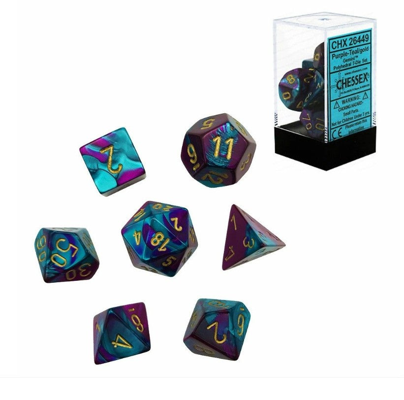 CHX 26449 Gemini Purple-Teal/Gold 7-Die Set