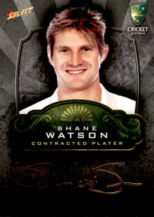 Shane Watson, Contracted Player Gold Foil Signature, 2009-10 Select Cricket