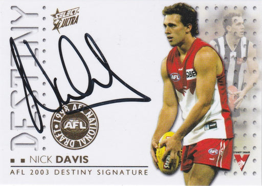 Nick Davis, Destiny Signature, 2003 Select AFL XL Ultra