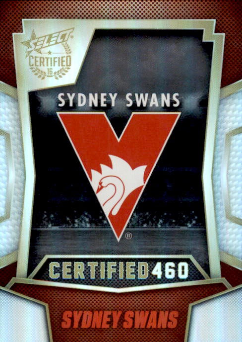 Sydney Swans Checklist, Certified 460, 2016 Select AFL Certified
