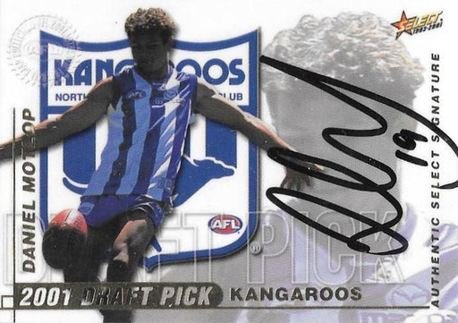 Daniel Motlop, Draft Pick Signature card, 2001 Select AFL