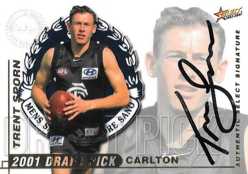 Trent Sporn, Draft Pick Signature card, 2001 Select AFL