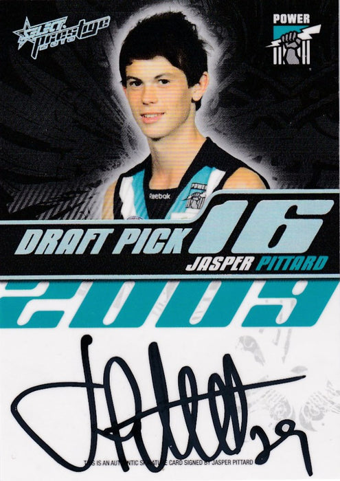 Jasper Pittard, Draft Pick Signature card, 2010 Select AFL Prestige