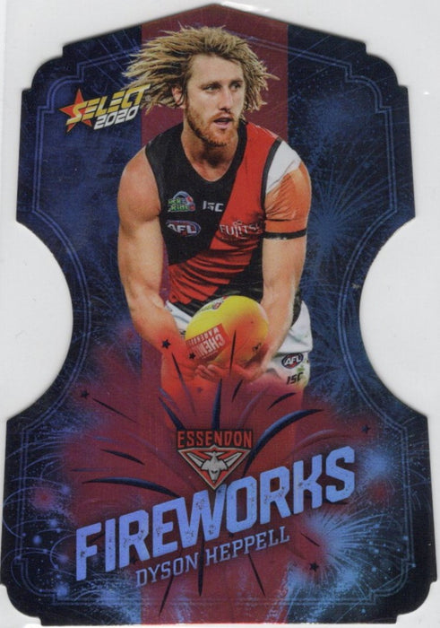 Dyson Heppell, Fireworks Die-cut, 2020 Select AFL Footy Stars