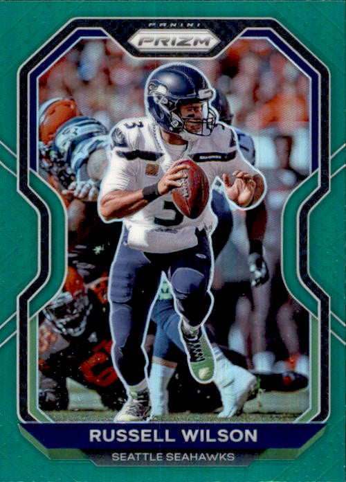 Russell Wilson, Green Prizm, 2020 Panini Prizm Football NFL