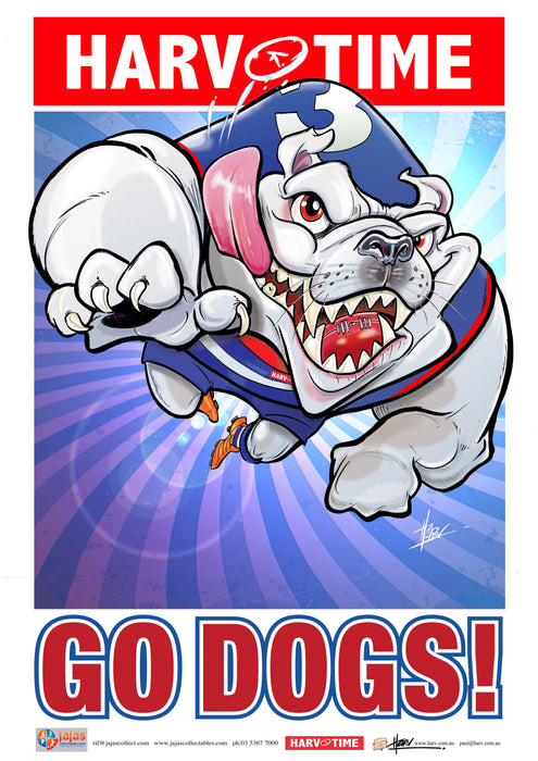 Western Bulldogs, Mascot Print Harv Time Poster (2021)