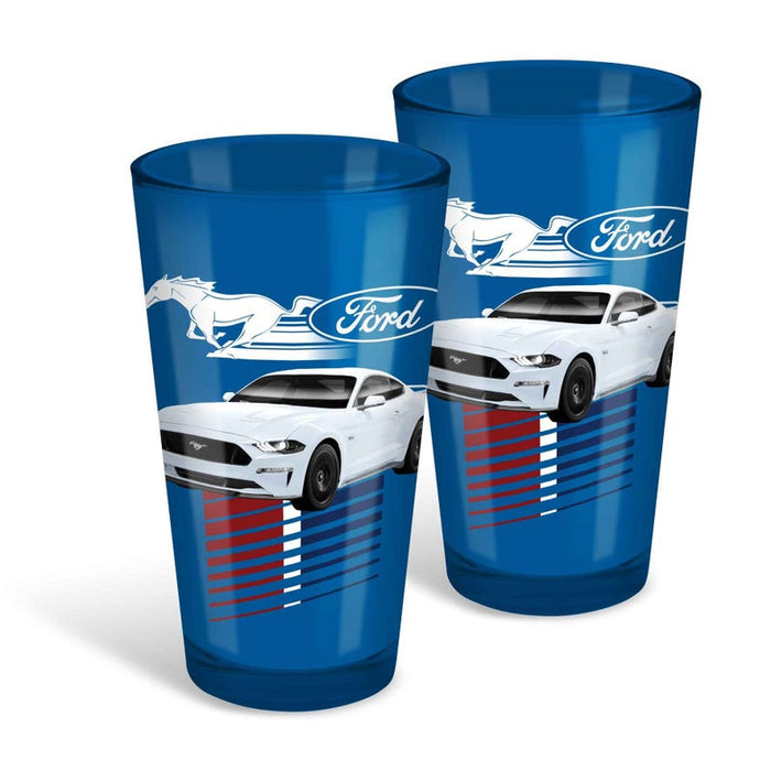 Ford Mustang Coloured Conical Glasses Set of 2