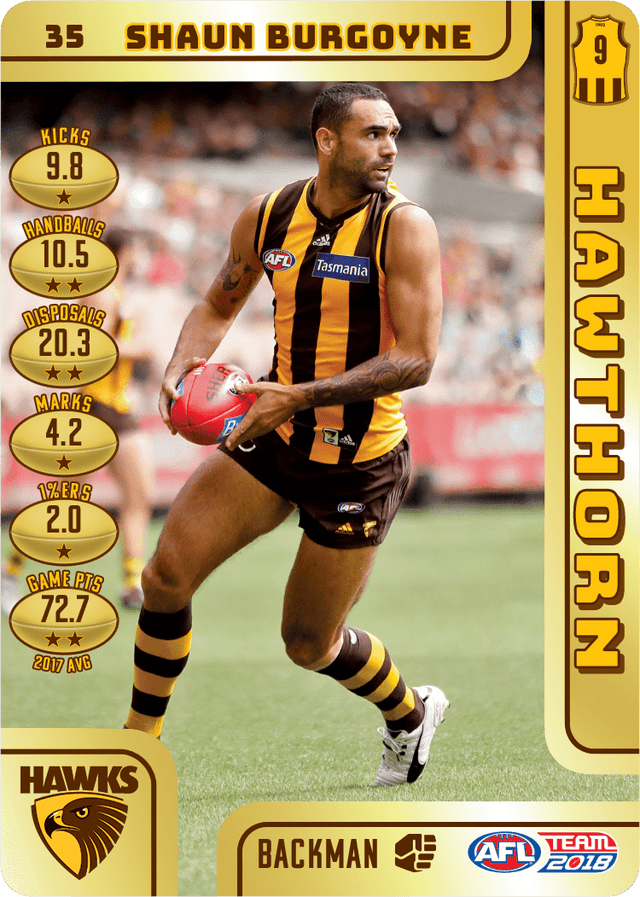 Shaun Burgoyne, Gold, 2018 Teamcoach AFL