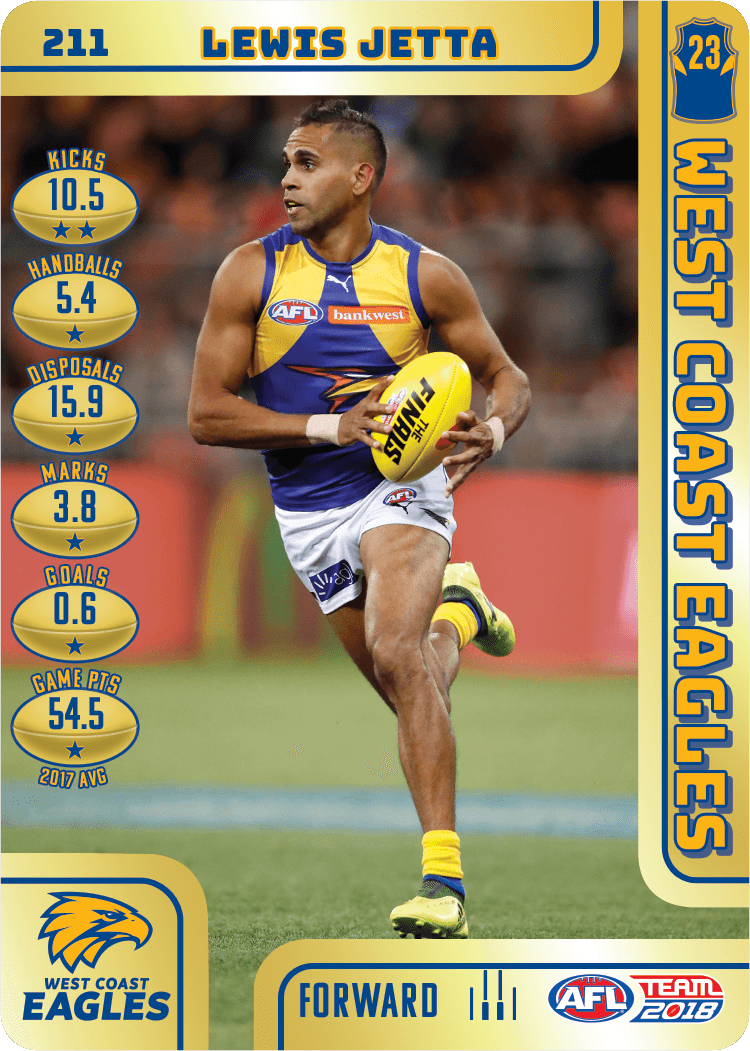 Lewis Jetta, Gold, 2018 Teamcoach AFL