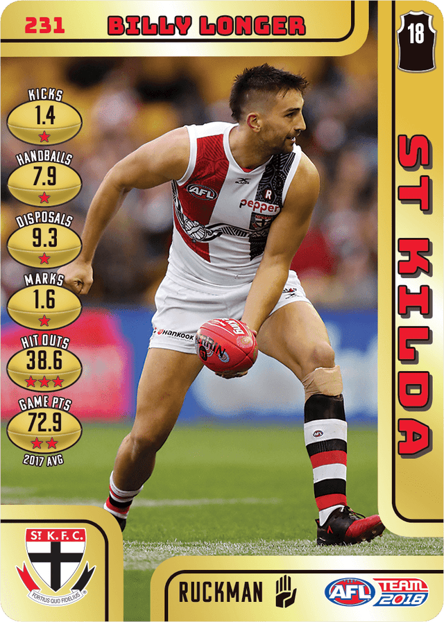 Billy Longer, Gold, 2018 Teamcoach AFL